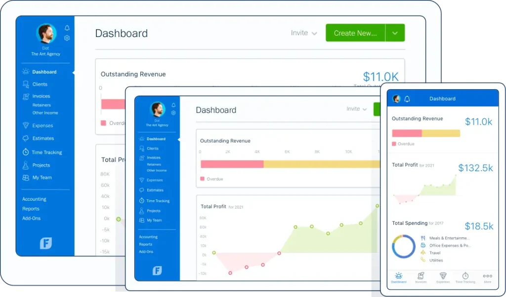 FreshBooks Dashboard